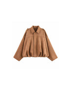 Vyla™ Batwing Sleeve Faux Suede Bomber Jacket