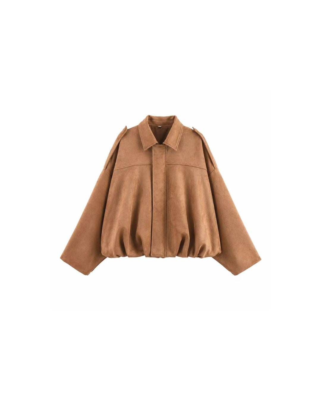 Vyla™ Batwing Sleeve Faux Suede Bomber Jacket