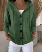 Vyla™ Hooded Button-Front Knit Cardigan Sweater