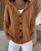 Vyla™ Hooded Button-Front Knit Cardigan Sweater