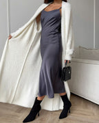 Vyla™ Fluffy Faux Mink Long Knit Cardigan