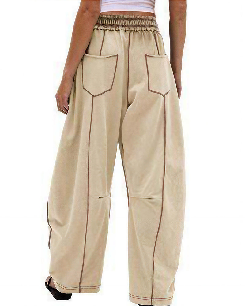 Vyla™ Wide Leg Drawstring Sweatpants Casual Lounge Pants with Pockets