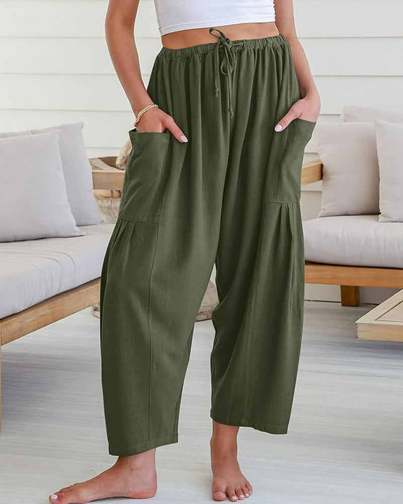 Vyla™ Casual Blend Wide Leg Pants Elastic High Waist