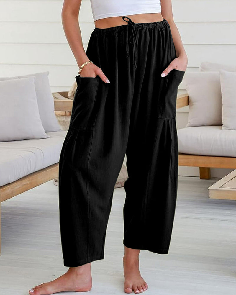 Vyla™ Casual Blend Wide Leg Pants Elastic High Waist