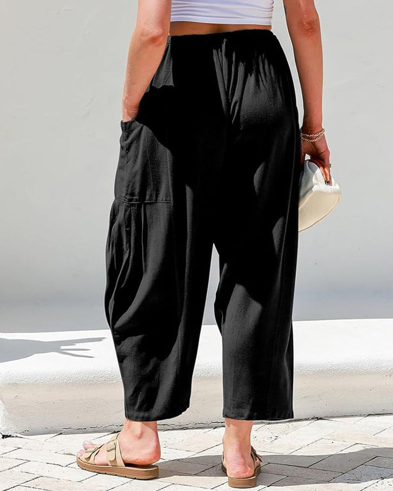 Vyla™ Casual Blend Wide Leg Pants Elastic High Waist