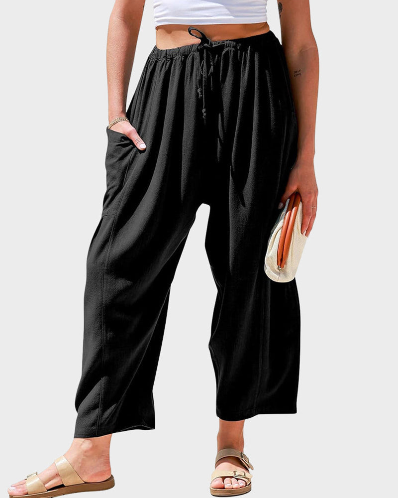 Vyla™ Casual Blend Wide Leg Pants Elastic High Waist