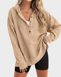 Vyla™ Oversized Collared Ribbed Sweatshirt