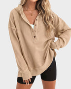 Vyla™ Oversized Collared Ribbed Sweatshirt