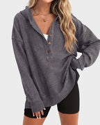 Vyla™ Oversized Collared Ribbed Sweatshirt