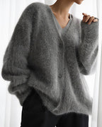 Vyla™ Cloud-Soft Fluffy Oversized V-Neck Cardigan