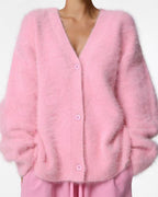 Vyla™ Cloud-Soft Fluffy Oversized V-Neck Cardigan