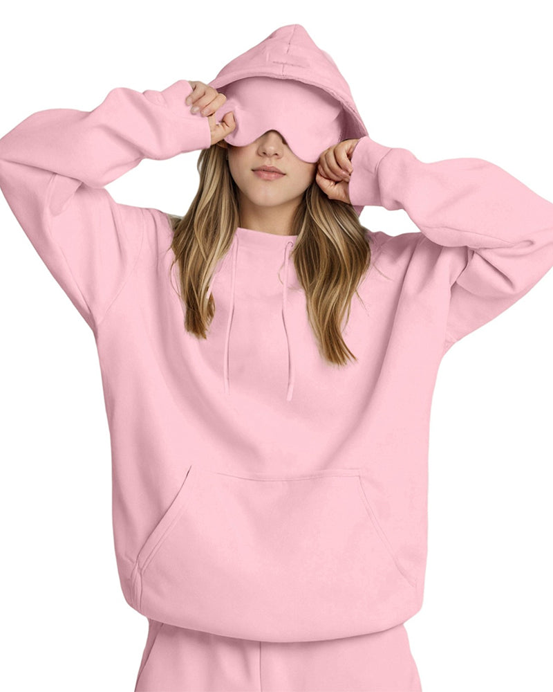 Vyla™ The Nap Hoodie Built-In Sleep Mask Pullover & Jogger Casual Set