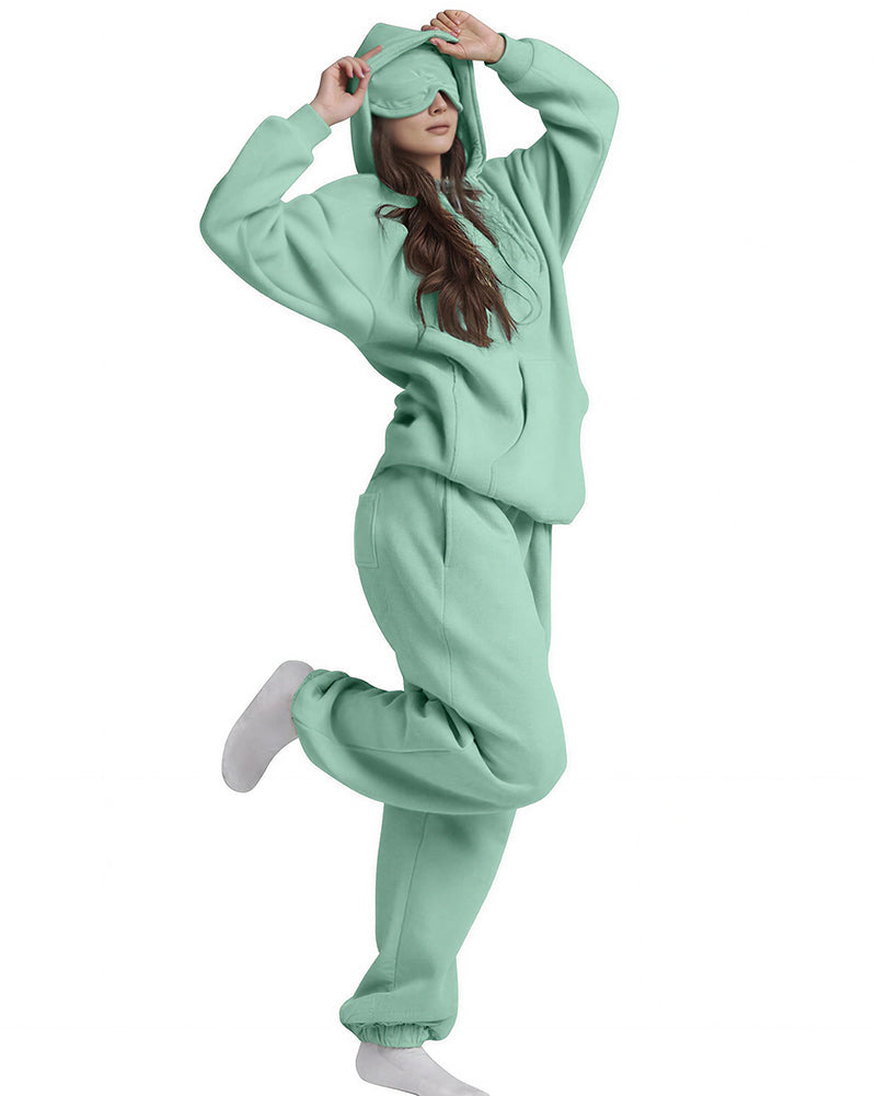 Vyla™ The Nap Hoodie Built-In Sleep Mask Pullover & Jogger Casual Set