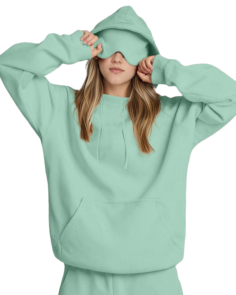 Vyla™ The Nap Hoodie Built-In Sleep Mask Pullover & Jogger Casual Set