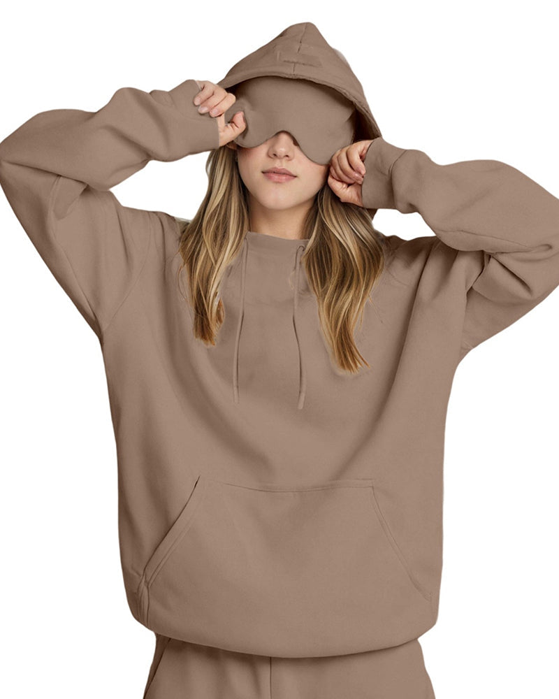 Vyla™ The Nap Hoodie Built-In Sleep Mask Pullover & Jogger Casual Set