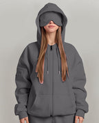 Vyla™ Oversized Zip-Up with Built-In Sleep Mask