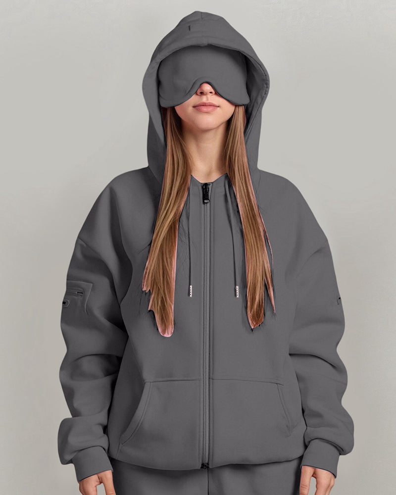 Vyla™ Oversized Zip-Up with Built-In Sleep Mask