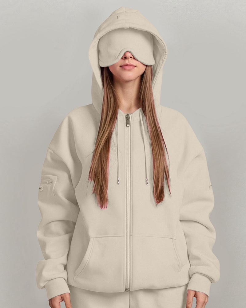 Vyla™ Oversized Zip-Up with Built-In Sleep Mask