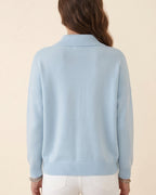 Vyla™ Polo Collar Knit Sweater - Relaxed Half-Button Pullover