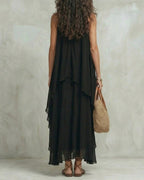 Vyla™ Boho Layered Chiffon Maxi Dress