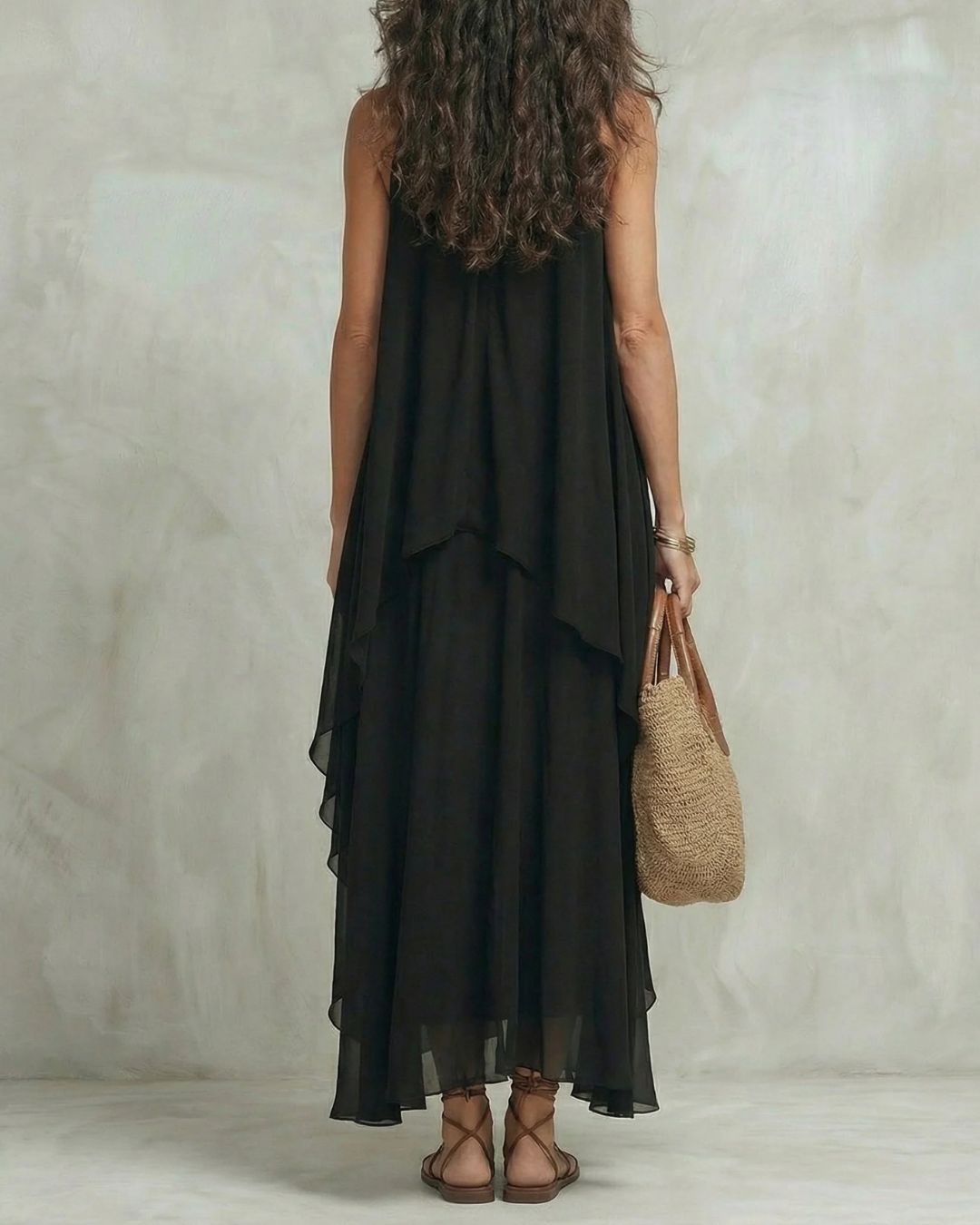 Vyla™ Boho Layered Chiffon Maxi Dress