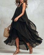 Vyla™ Boho Layered Chiffon Maxi Dress