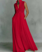Vyla™ Stand Collar Sleeveless Casual Loose Maxi Dress