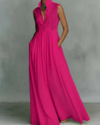 Vyla™ Stand Collar Sleeveless Casual Loose Maxi Dress
