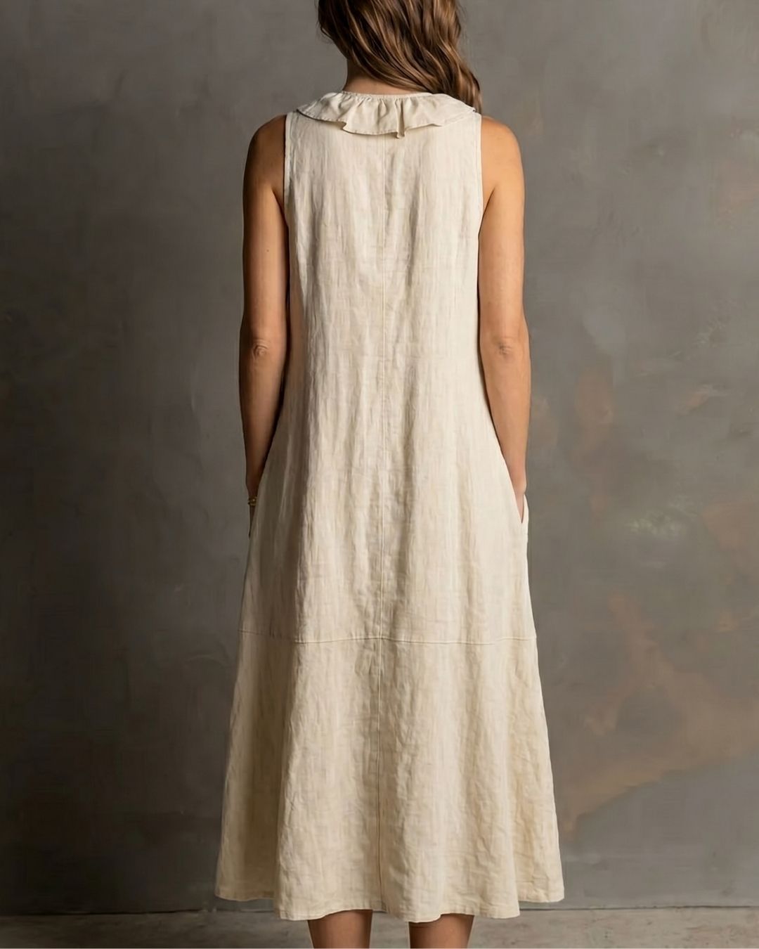 Vyla™ Ruffle-Front V-Neck Sleeveless Maxi Dress