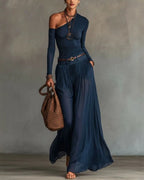 Vyla™ One-Shoulder Tulle Skirt Set