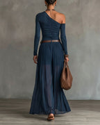 Vyla™ One-Shoulder Tulle Skirt Set