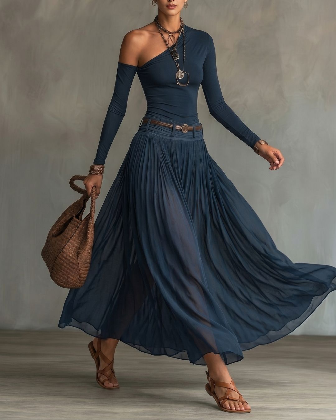 Vyla™ One-Shoulder Tulle Skirt Set