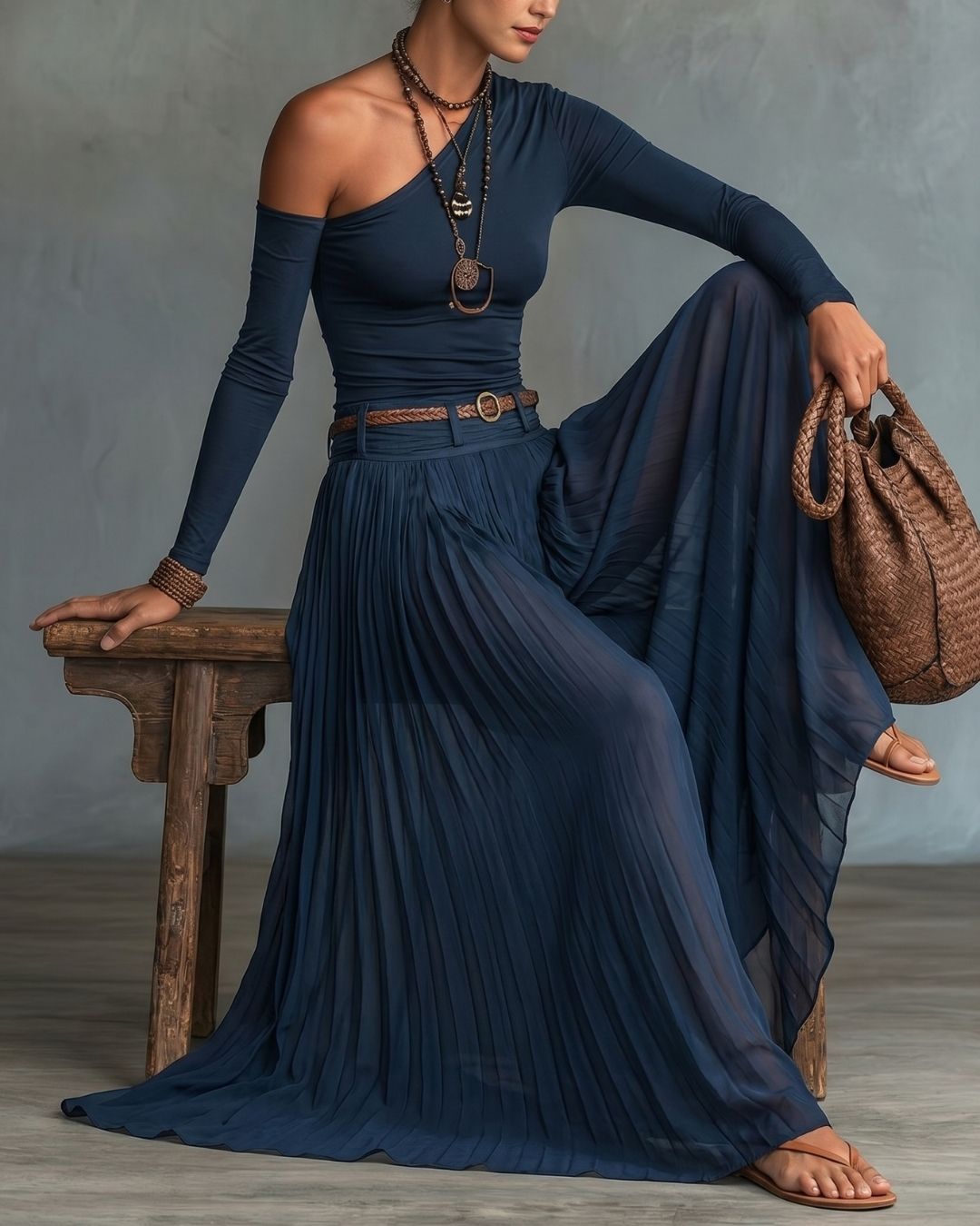 Vyla™ One-Shoulder Tulle Skirt Set