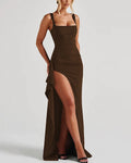 Vyla™ High-Slit Ruched Evening Maxi Dress