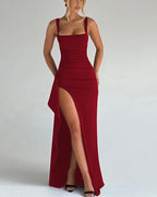 Vyla™ High-Slit Ruched Evening Maxi Dress