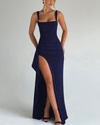 Vyla™ High-Slit Ruched Evening Maxi Dress