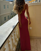 Vyla™ Sunkissed Elegance Ruched Maxi Slip Dress