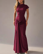 Vyla™ Ruched Asymmetrical Draped Maxi Dress