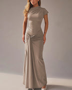 Vyla™ Ruched Asymmetrical Draped Maxi Dress