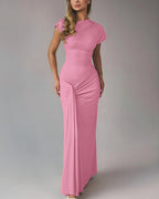 Vyla™ Ruched Asymmetrical Draped Maxi Dress