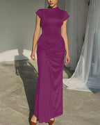 Vyla™ Ruched Asymmetrical Draped Maxi Dress