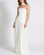 Vyla™ Strapless High-Slit Draped Maxi Evening Dress