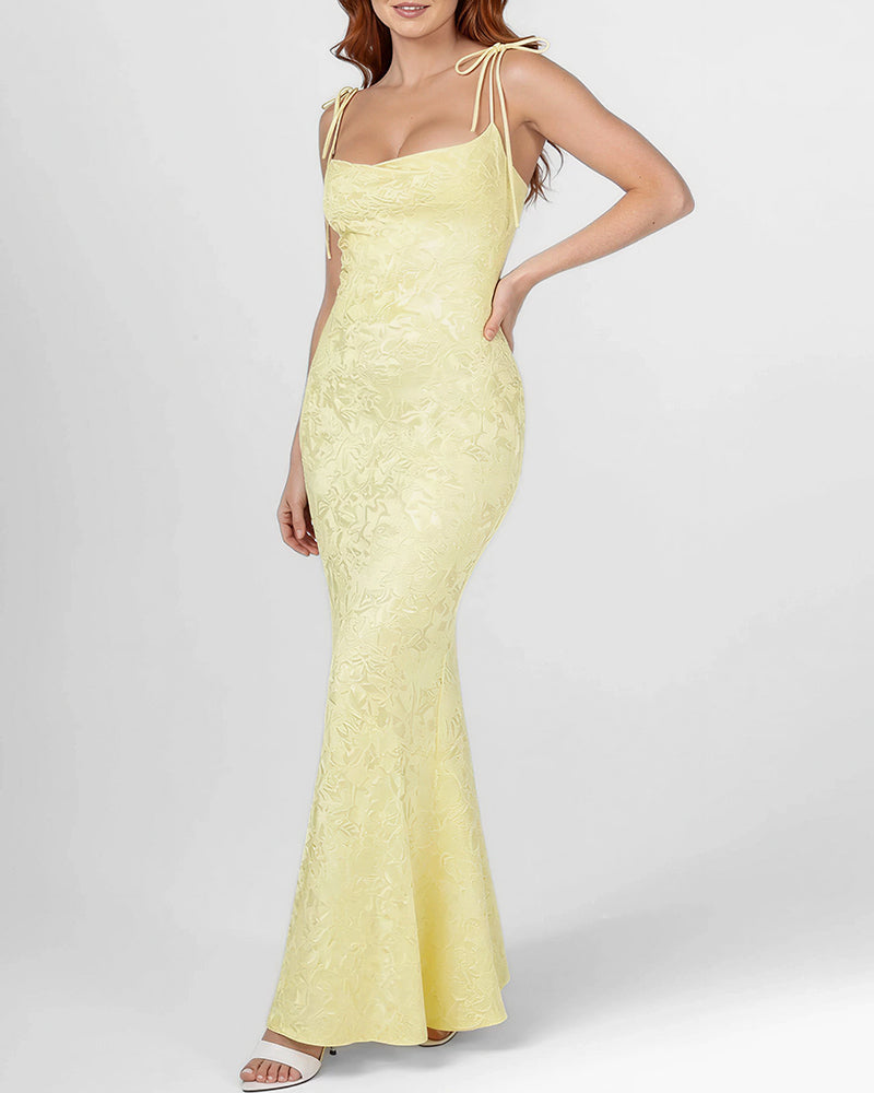 Vyla™ Lace Mermaid Tie-Strap Backless Maxi Dress