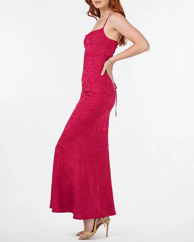 Vyla™ Lace Mermaid Tie-Strap Backless Maxi Dress