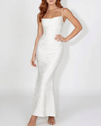 Vyla™ Lace Mermaid Tie-Strap Backless Maxi Dress