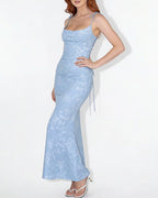 Vyla™ Lace Mermaid Tie-Strap Backless Maxi Dress