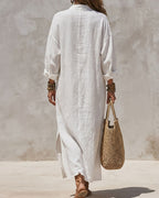 Vyla™ Collar Single-Breasted Pocket Cardigan Casual Dress