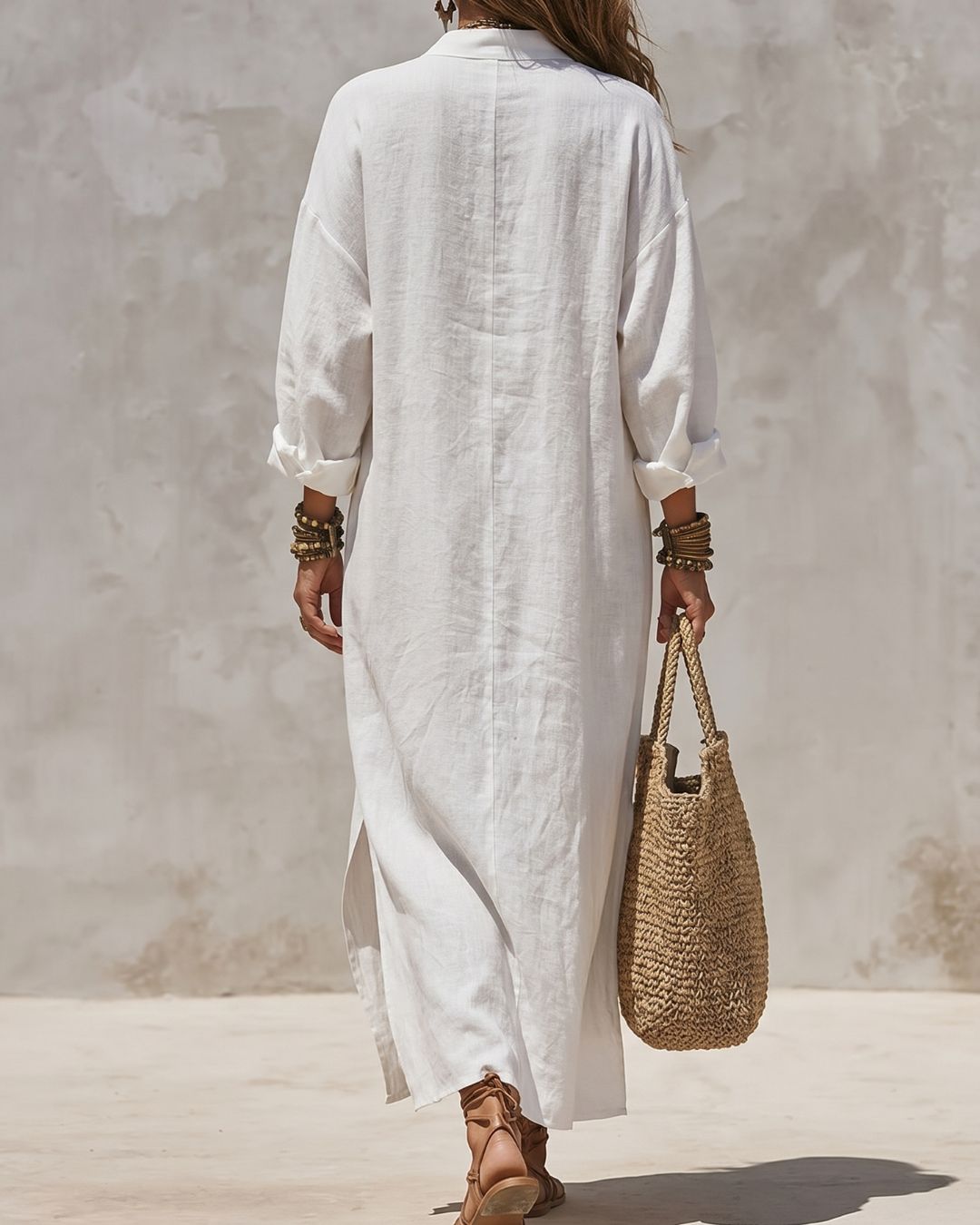 Vyla™ Collar Single-Breasted Pocket Cardigan Casual Dress
