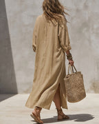 Vyla™ Collar Single-Breasted Pocket Cardigan Casual Dress