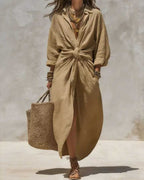 Vyla™ Collar Single-Breasted Pocket Cardigan Casual Dress